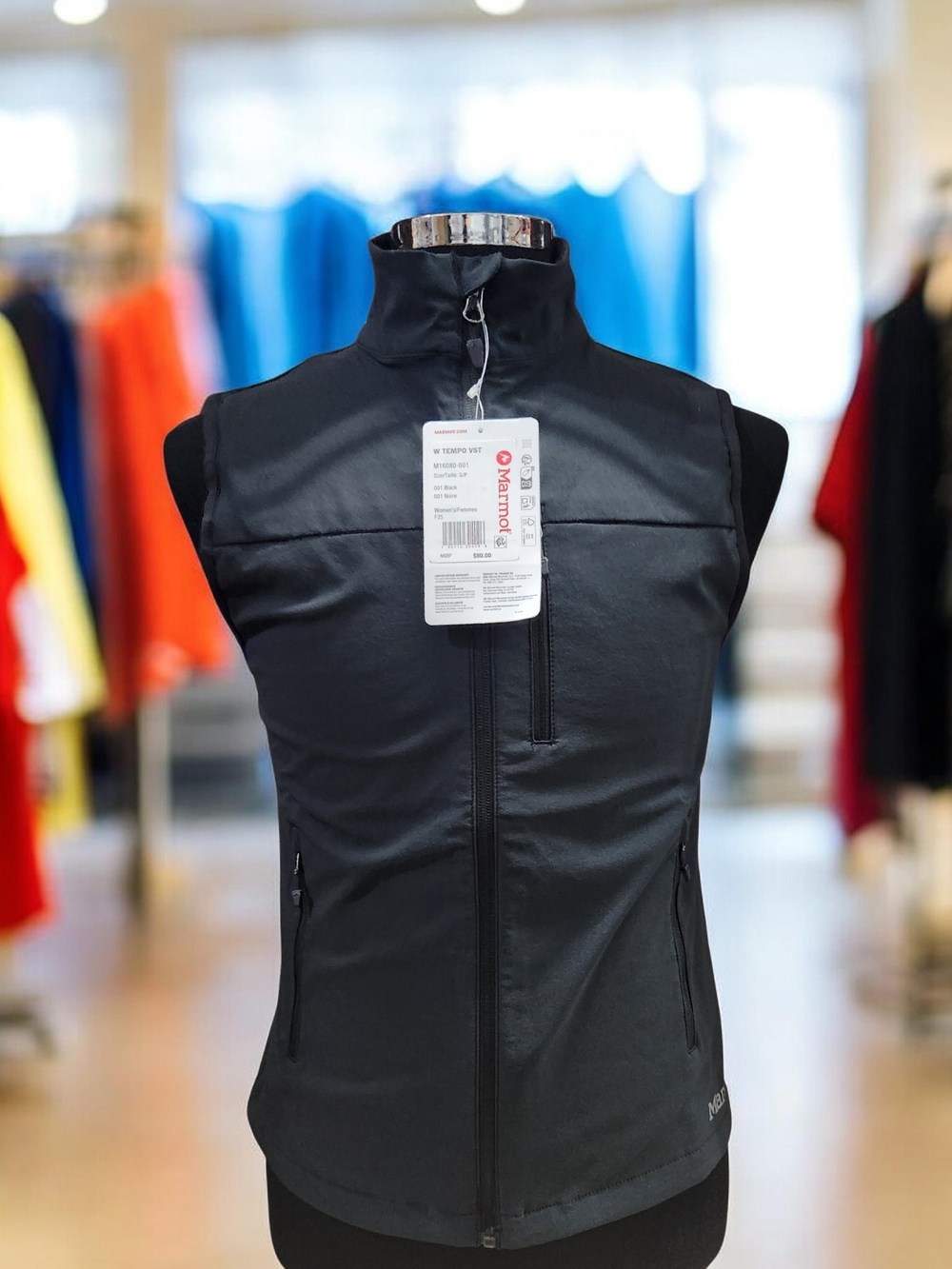 Marmot Women Black Softshell Vest with High Collar